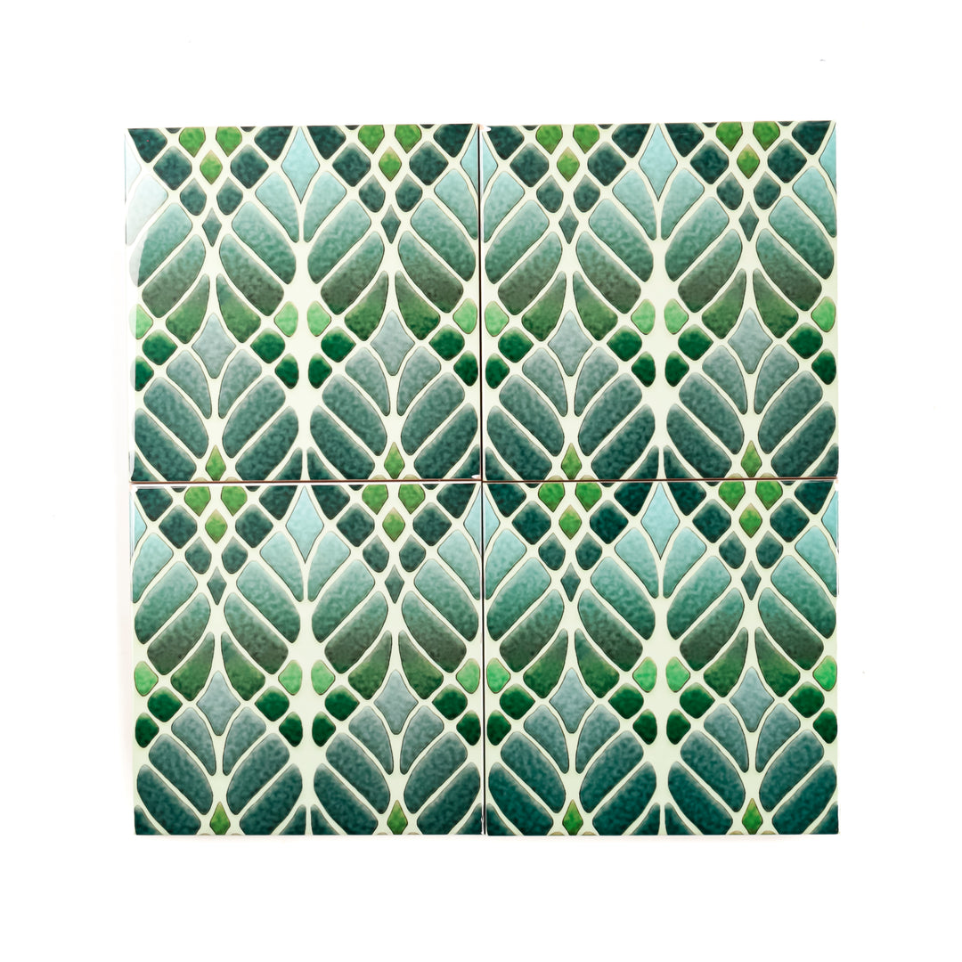 "Malachite Twining" Green blue kitchen tiles