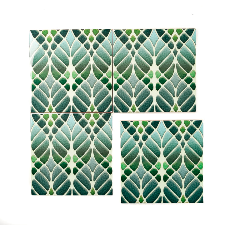 "Malachite Twining" Green blue kitchen tiles