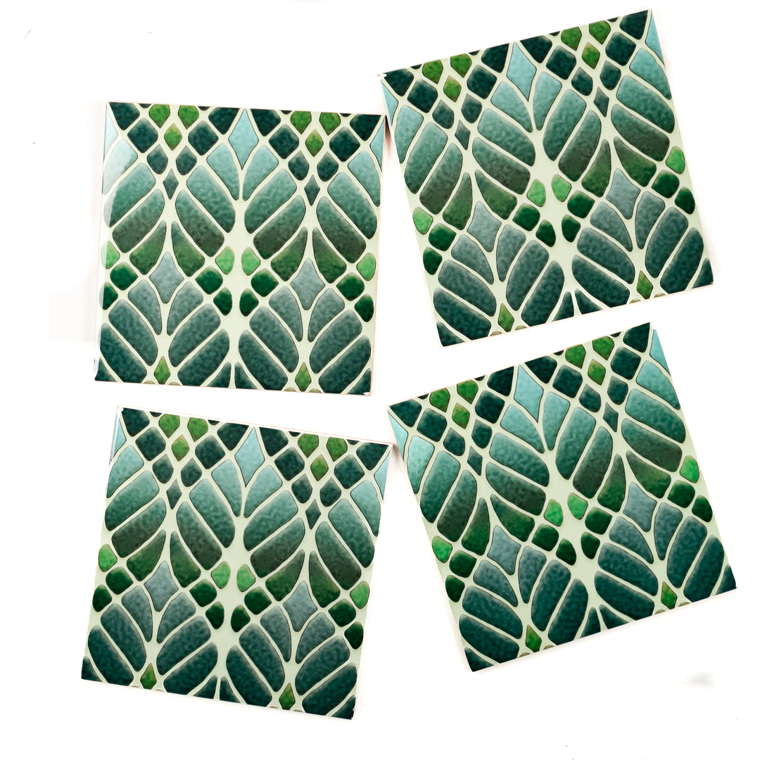 "Malachite Twining" Green blue kitchen tiles
