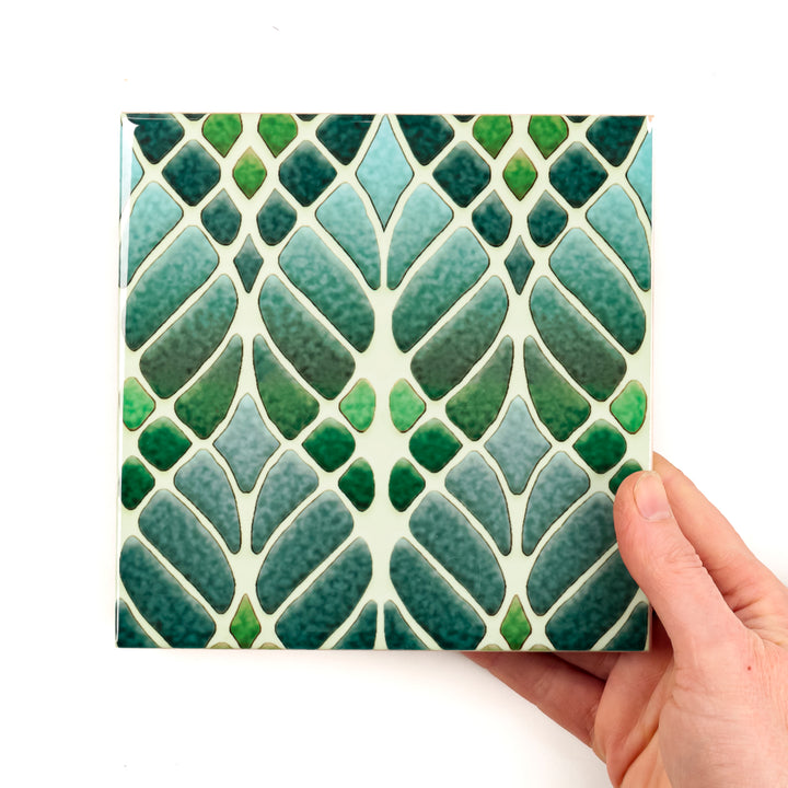 "Malachite Twining" Green blue kitchen tiles