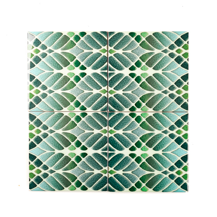 "Malachite Twining" Green blue kitchen tiles