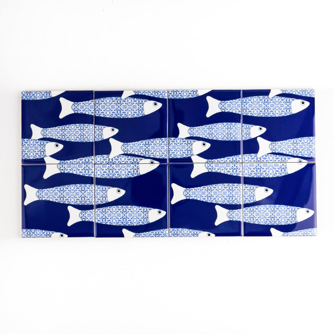 Ocean Shoal tile - Large Scale - Navy