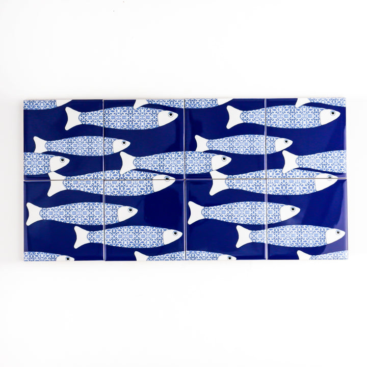 Ocean Shoal tile - Large Scale - Navy