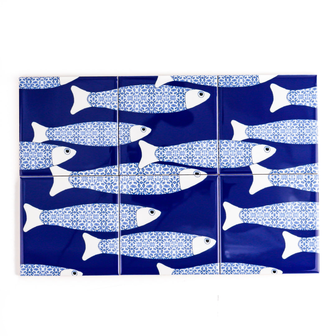 Ocean Shoal tile - Large Scale - Navy