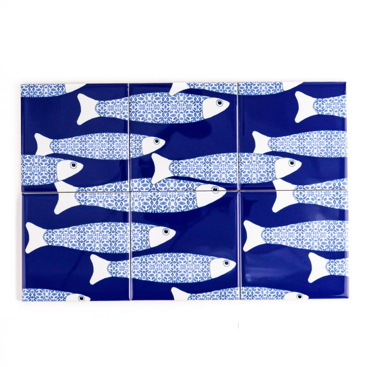 Ocean Shoal tile - Large Scale - Navy
