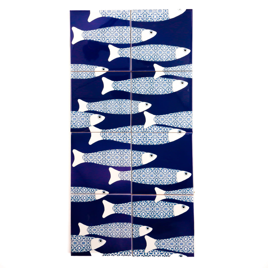 Ocean Shoal tile - Large Scale - Navy