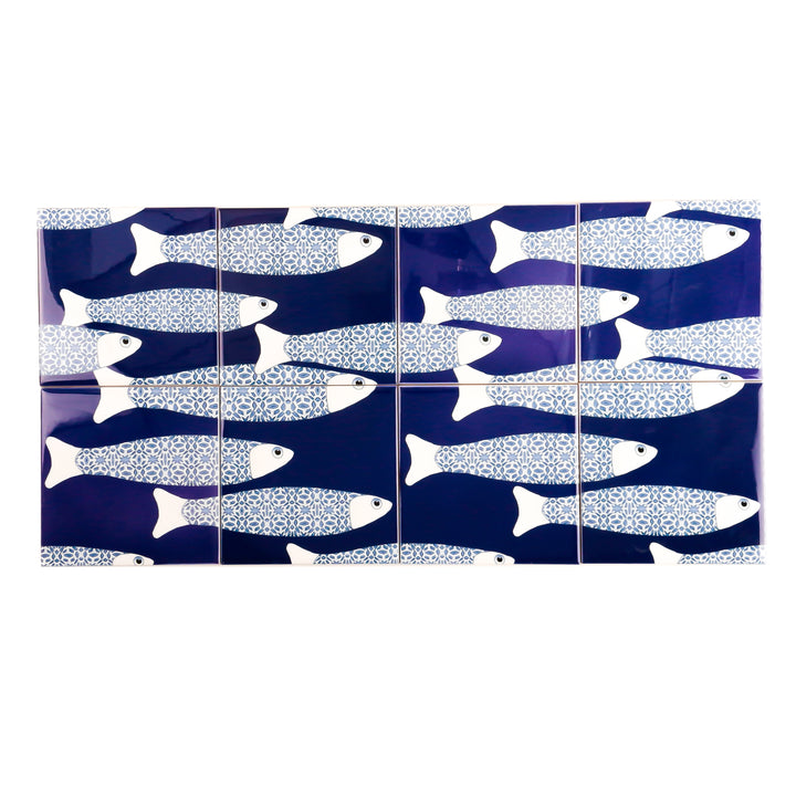 Ocean Shoal tile - Large Scale - Navy