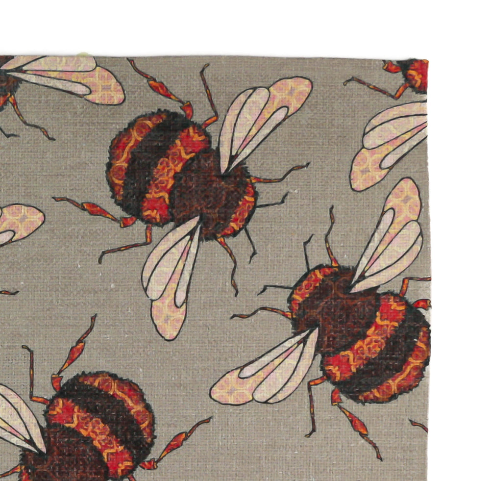 Medium Red Gold Bumblebee Fabric Placemat - DoodlePippin