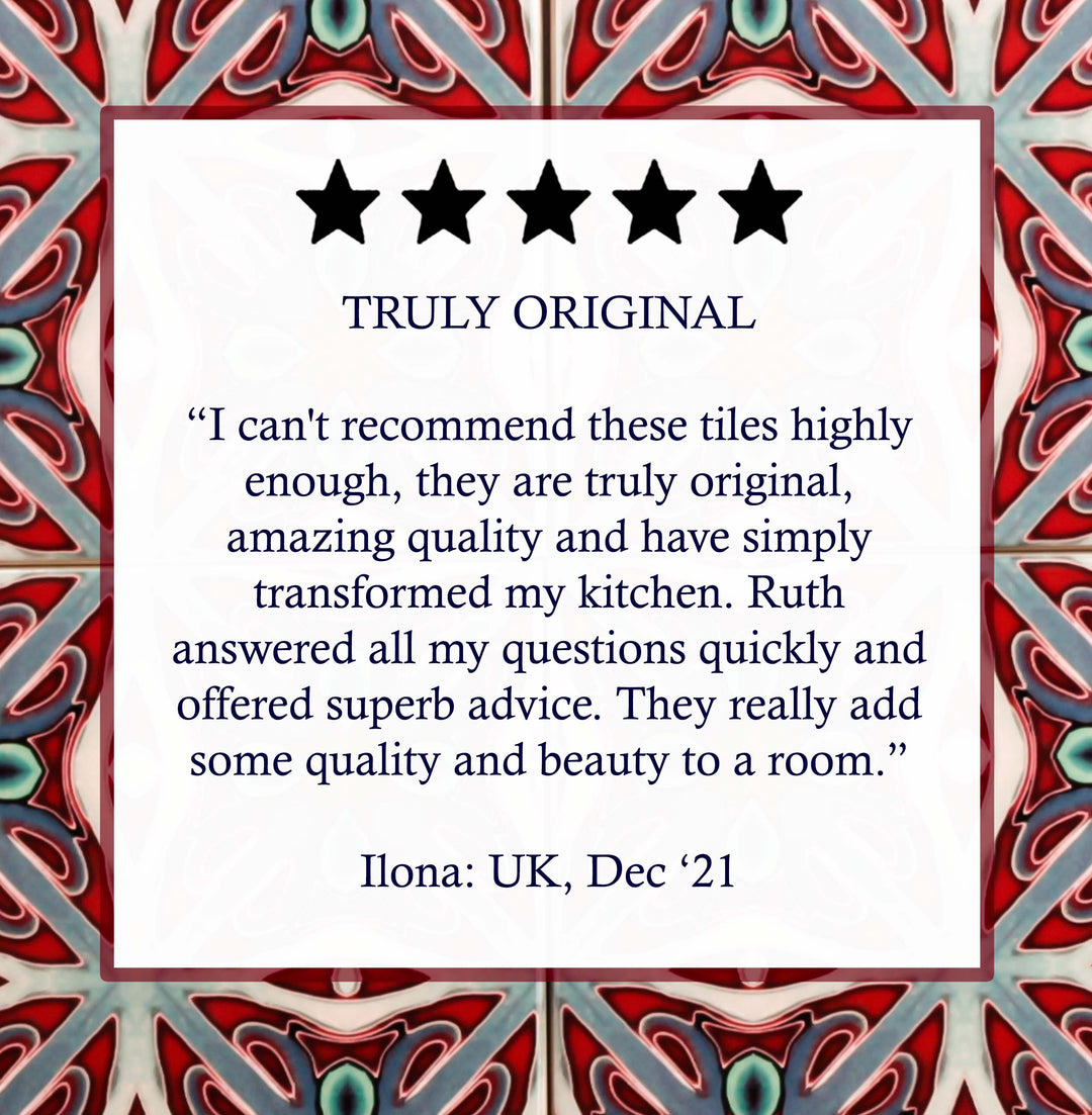 Deep red Victorian ceramic tiles