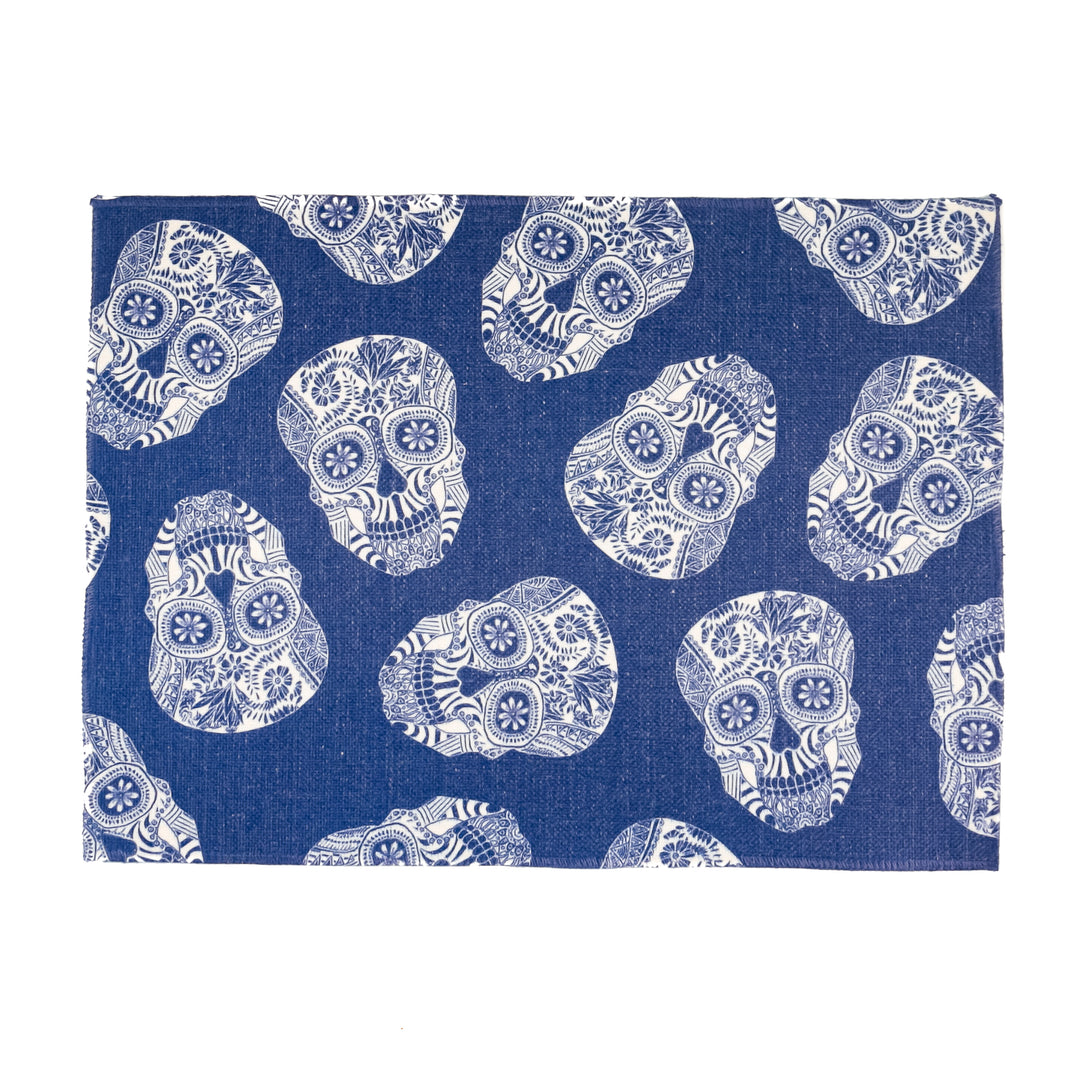 Tumbling Skulls / Day of the Dead Fabric Placemat