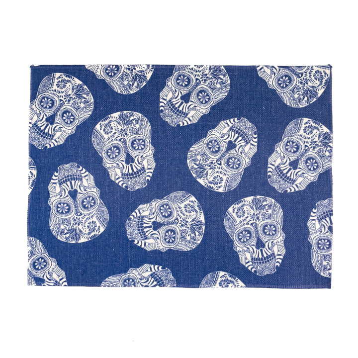 Tumbling Skulls / Day of the Dead Fabric Placemat