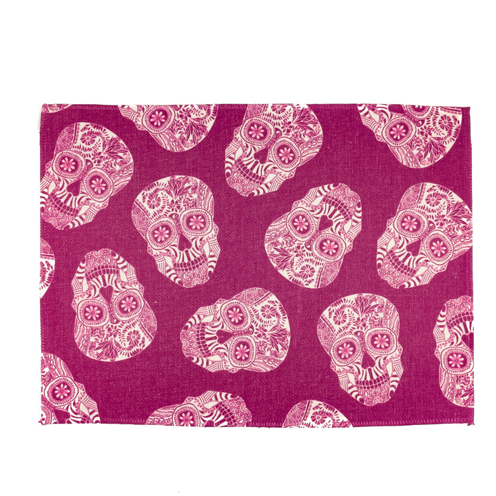 Tumbling Skulls / Day of the Dead Fabric Placemat
