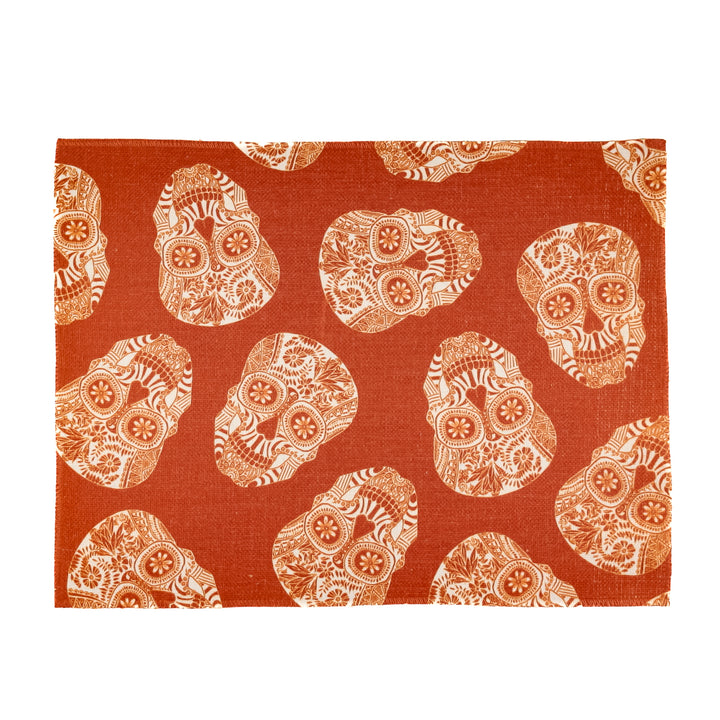 Tumbling Skulls / Day of the Dead Fabric Placemat