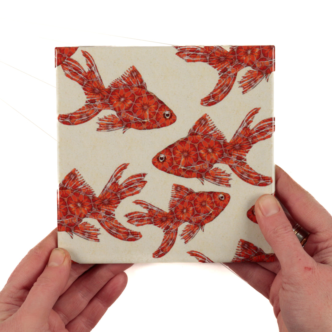 Goldfish tile - Standard Scale - FIRED INK Version